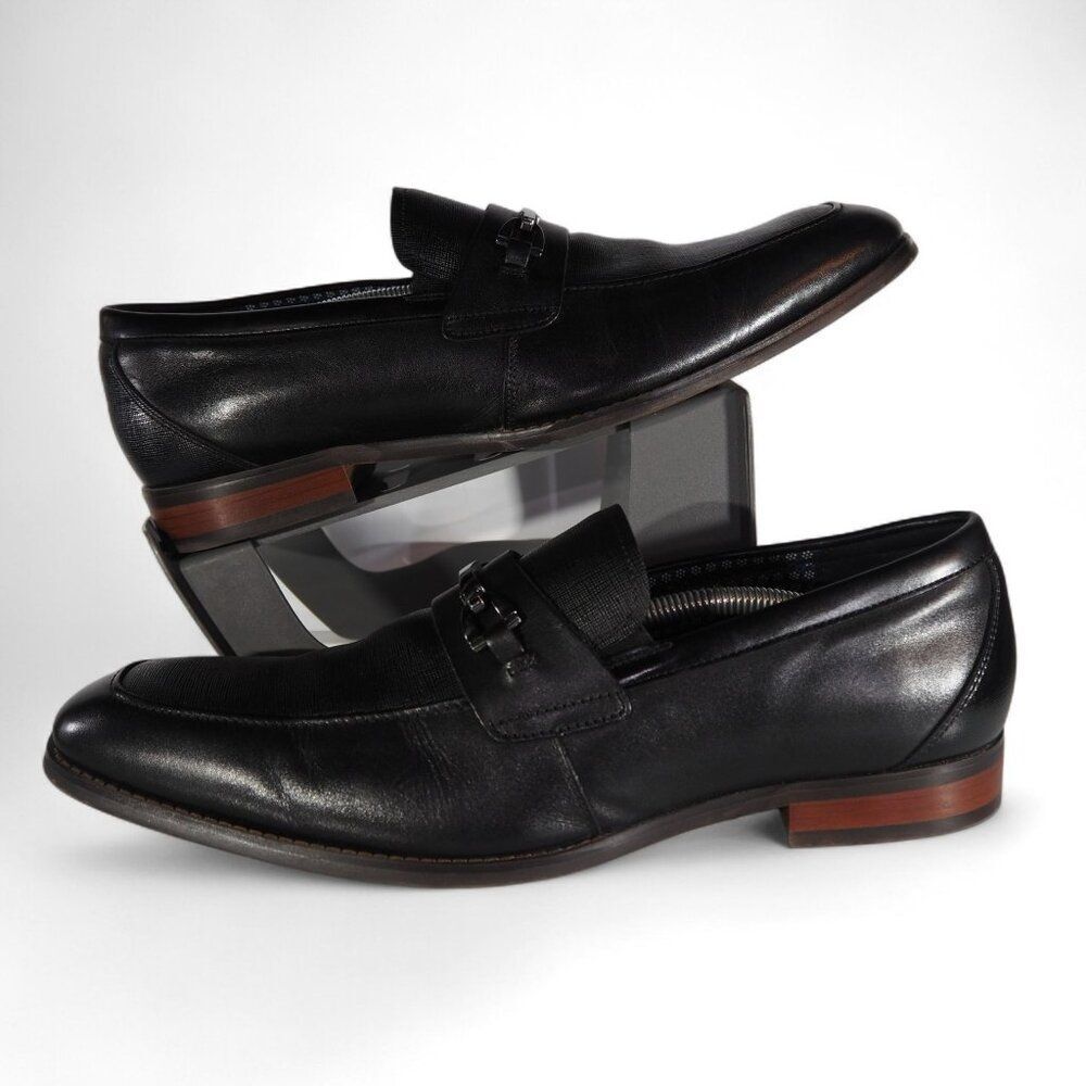 Stacy Adams Kaylor Leather Bit Slip-on Loafers Men's 12M Black 25572-001